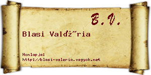 Blasi Valéria névjegykártya